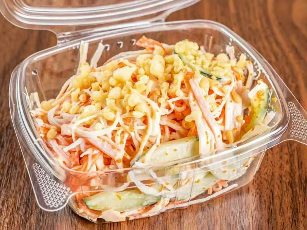 Crab salad poke bowl with crispy toppings at Lin Poke, a Hawaiian Poke Bowl Restaurant in Clearwater